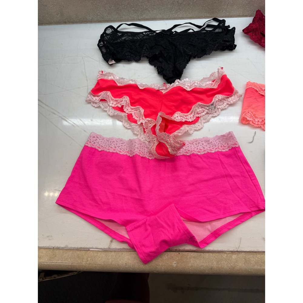 Victorias Secret PINK Panty Bundle Lot of 10 Boyshort Hipster Lace Cheeky Womens
